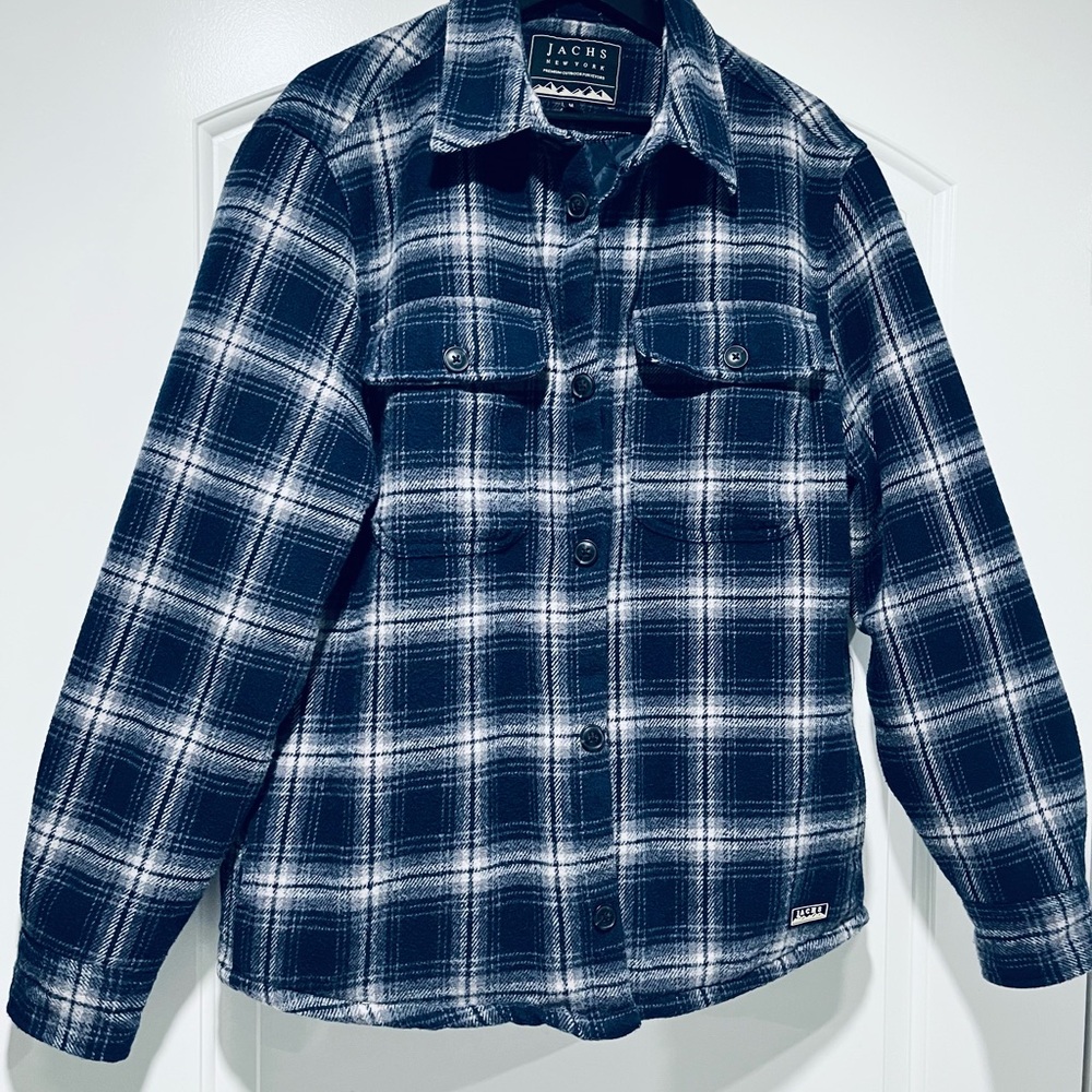 Jachs NY Navy and White Wool Flannel Jacket